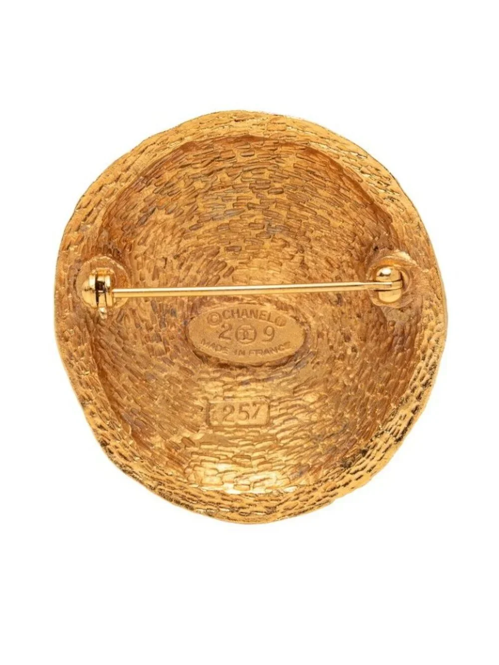 Chanel Vintage CC Logo Brooch Gold Plated